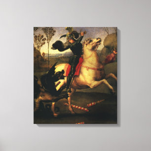 Lienzo San Jorge luchando contra el dragón por Rafael San