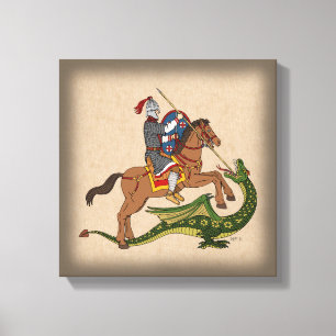 Lienzo San Jorge romano y el dragón