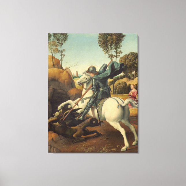Lienzo San Jorge y el Dragón Rafael (Anverso)