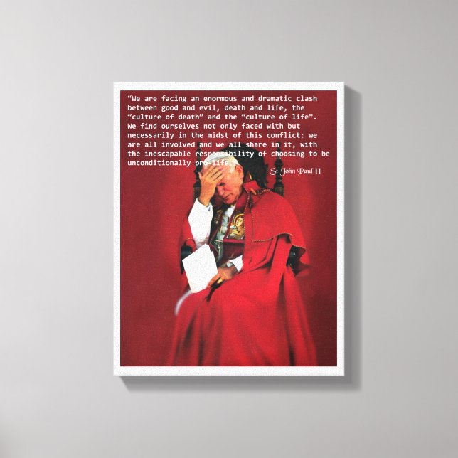 Lienzo San Juan Pablo II sobre la vida. (Anverso)