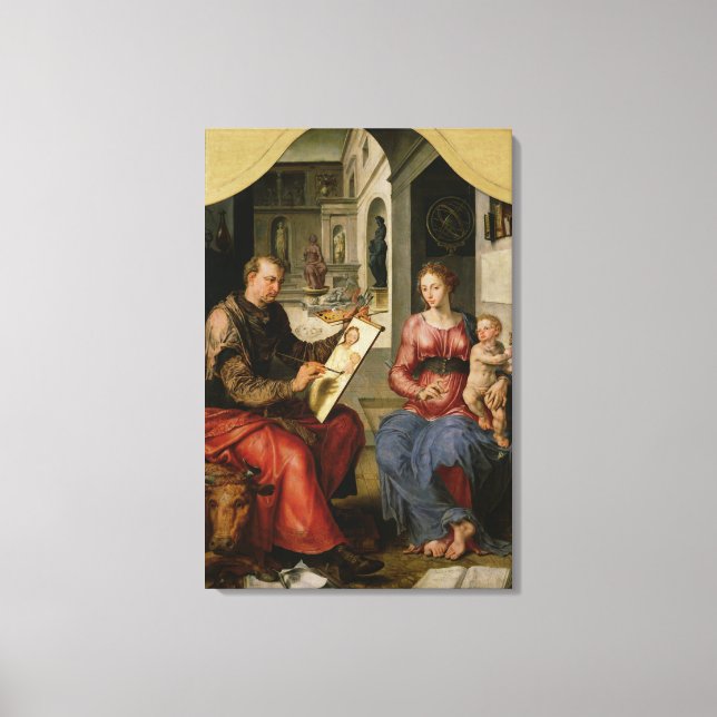 Lienzo San Lucas pintando la Virgen, c.1545 (Anverso)