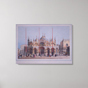 Lienzo San Marco, Venecia, grabada por Brizeghel (litho)