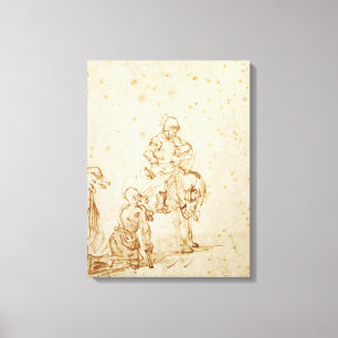 Lienzo San Martín y el mendigo (pluma y tinta en el