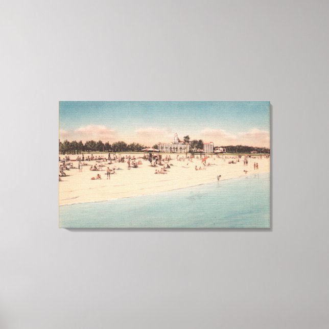 Lienzo San Petersburgo, FL - Vista costera de (Anverso)