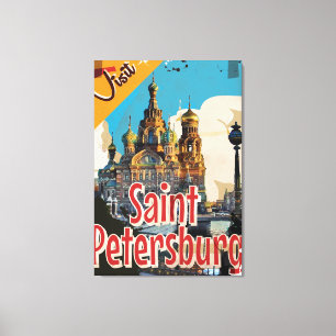 Lienzo San Petersburgo, Poster de Viajes de la Antigua Ru