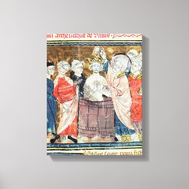 Lienzo San Remigio, Obispo de Rheims bautizando (Anverso)