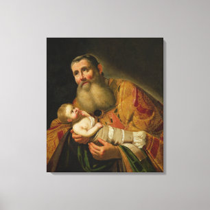 Lienzo San Simeón presentando el Cristo infantil