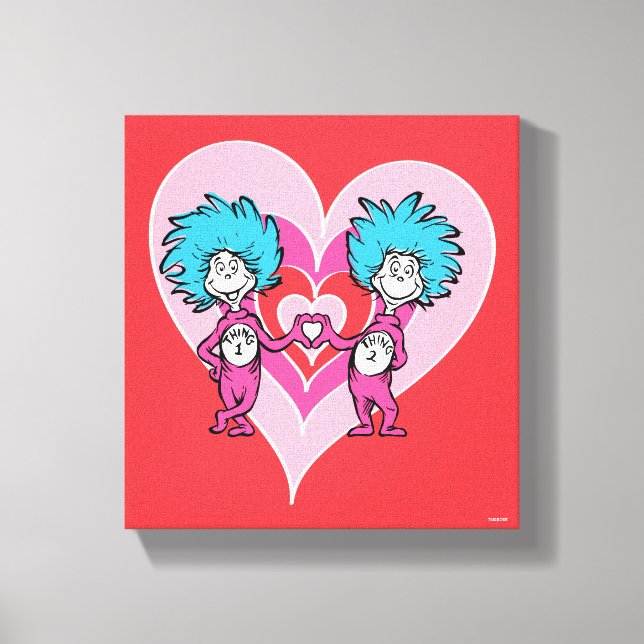 Lienzo San Valentín de Dr. Seuss | Cosa 1 Cosa 2 (Anverso)
