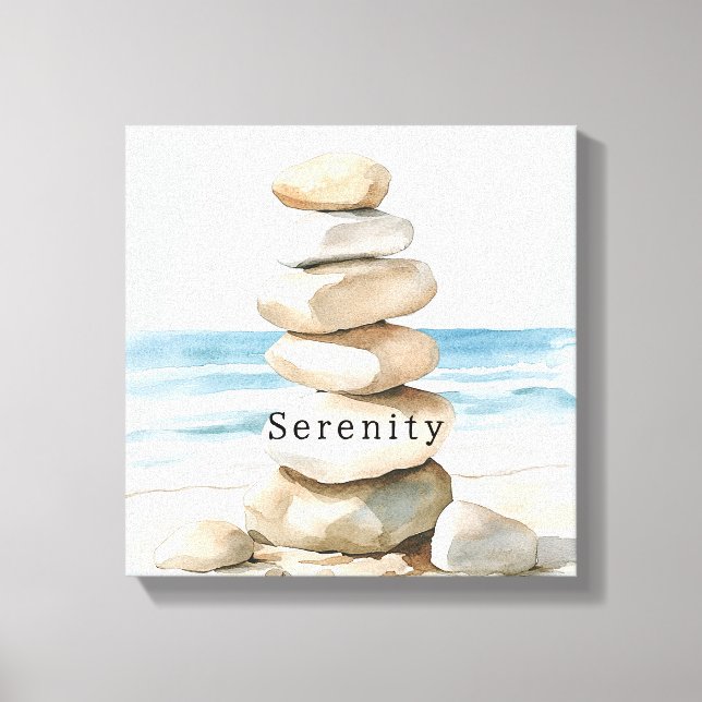 Lienzo Sand Beach Serenity Rocks Ocean (Anverso)
