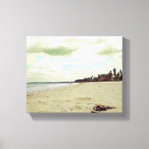 Lienzo Sandalias en la playa tropical