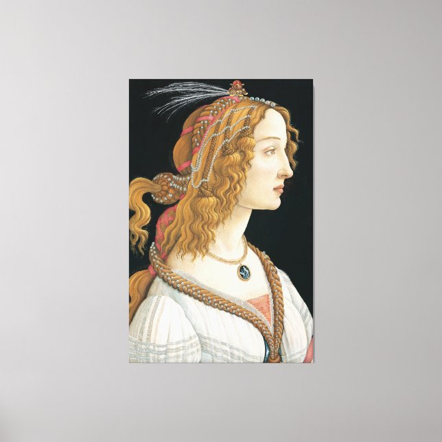 Lienzo Sandro Botticelli - Retrato idealizado de una dama (Anverso)