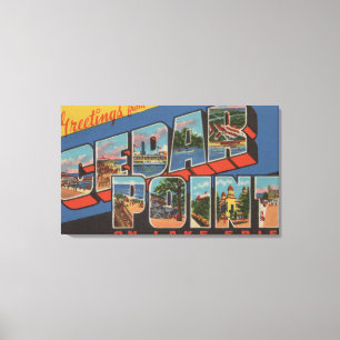 Lienzo Sandusky, Ohio - el lago Erie - punto del cedro