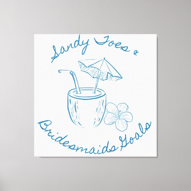 Lienzo Sandy Toe y Metas de Damas de Honor Despedida de S (Anverso)