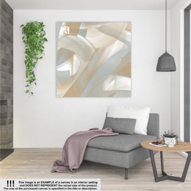 Lienzo Sandy Tornado Trend Resumen Art Beige White (Subido por el creador)