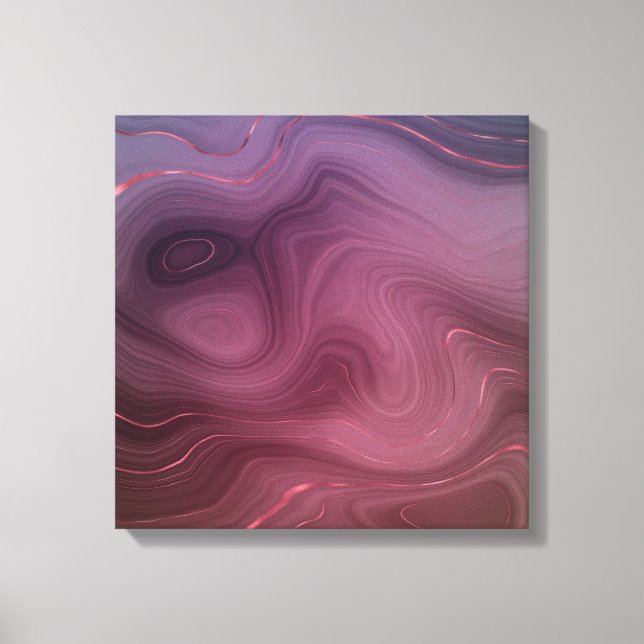 Lienzo Sangria Strata | Moody Pink y Purple Luxe Agate (Anverso)