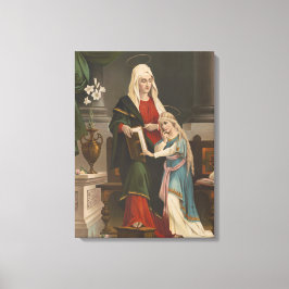 Lienzo Santa Ana Bendecida Virgen María Vintage