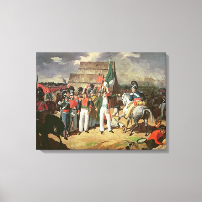 Lienzo Santa Anna desafía a las tropas españolas (Anverso)