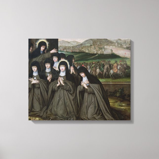 Lienzo Santa Clara con su hermana, Agnes y Nuns (Anverso)