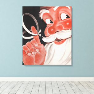 Lienzo Santa Claus antiguo con cuerda recordatoria en el 