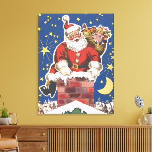 Lienzo Santa Claus antiguo, Era la Noche Antes de Navidad