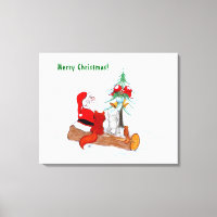 Santa Claus con Fox de Conejo y Squirrel