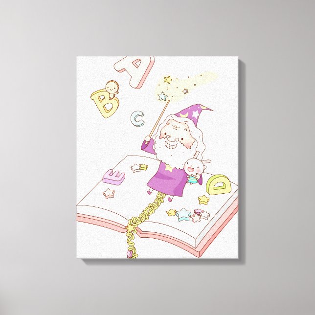 Lienzo Santa Claus sentado en un libro (Anverso)