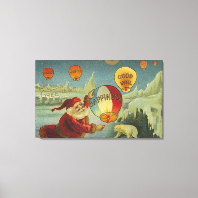Lienzo Santa con Baloon de Felicidad (Anverso)