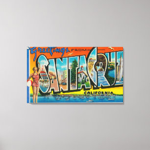 Lienzo Santa Cruz, California - Escenas de letras grandes