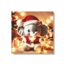 Santa Elephant Plush con luces de vacaciones