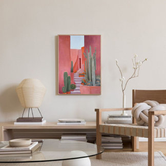 Lienzo Santa Fe Cacti Boho Poster