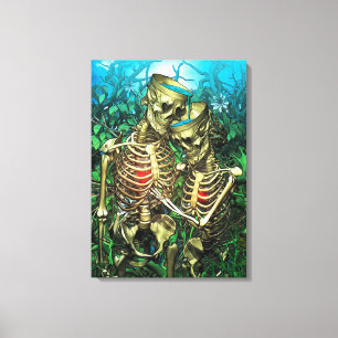 Lienzo Santa Muerte Tarot - dos de tazas