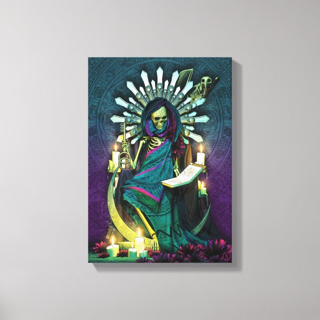 Lienzo Santa Muerte Tarot - La alta sacerdotisa (Anverso)