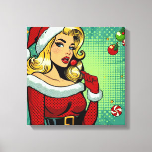 Lienzo Santa Pinup: Pop Art Glam