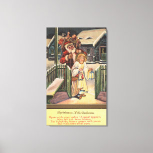 Lienzo Santa y Angel con linterna