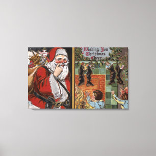 Lienzo Santa y los niños mirando Chimney