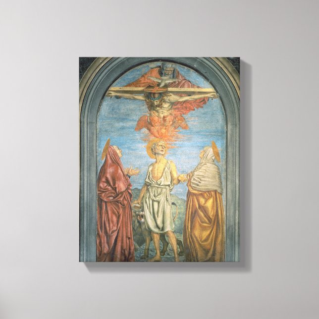 Lienzo Santísima Trinidad con St. Jerome (fresco) (Anverso)