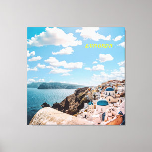 Lienzo Santorini, Grecia Beach House