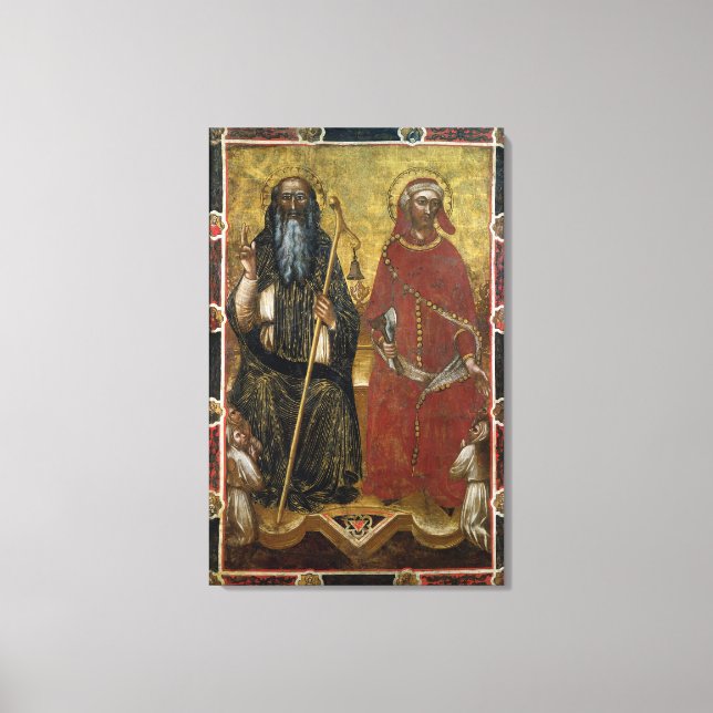 Lienzo Santos Anthony Abbot y Eligius - Proceso pintado (Anverso)