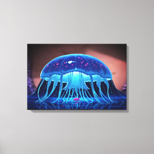 Lienzo Santuario de Medusas Bioluminiscentes – Océano Bri