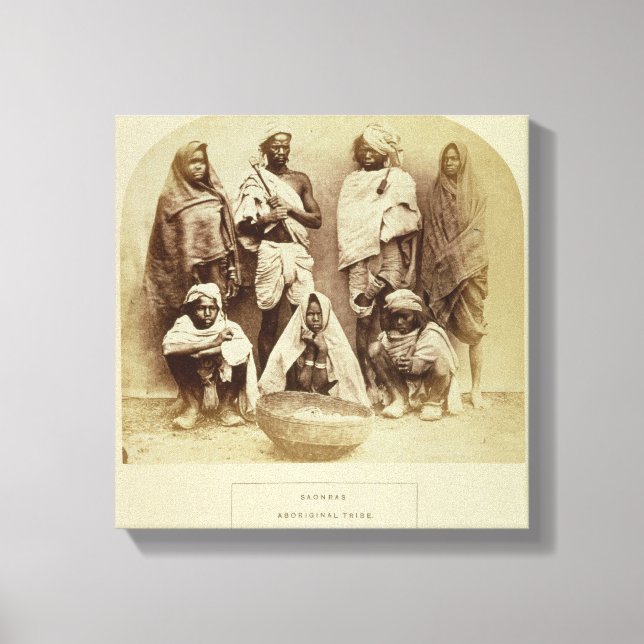 Lienzo Saonras, tribu aborigen de Saugor, centro (Anverso)