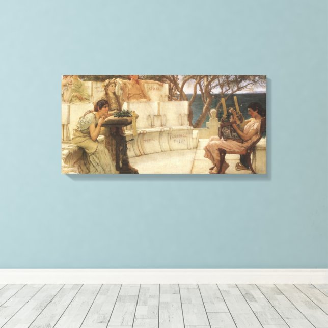 Lienzo Sappho y Alcaeus por Sir Lawrence Alma Tadema (Insitu (piso de madera))