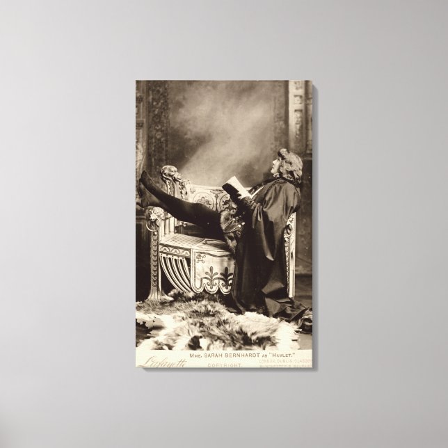 Lienzo Sarah Bernhardt (1844-1923) como Hamlet en 1899 (Anverso)