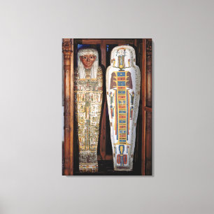 Lienzo Sarcófago egipcio cubierto con los hieroglyphics