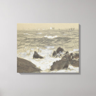 Lienzo Sargento John Singer - Olas rocas rotas