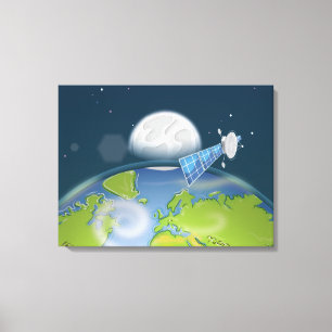 Lienzo Satélite orbitando el planeta Tierra