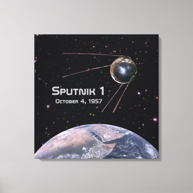Lienzo Satélite terrestre Sputnik 1 (Anverso)