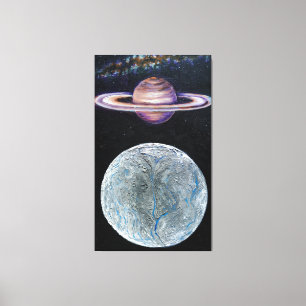 Lienzo Saturno y Encélado