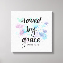 Lienzo Saved by grace | watercolor background