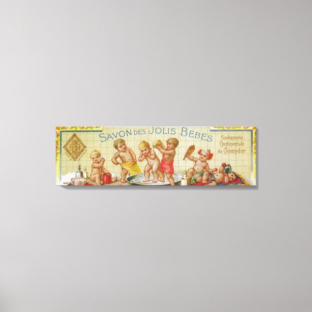 Lienzo Savon Des Jolis Bebes Etiqueta de jabón París, Fra (Anverso)