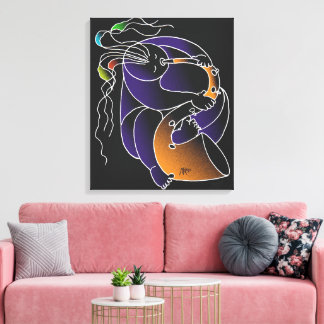 Lienzo Saxophone in C major - Ink drawing and digital man